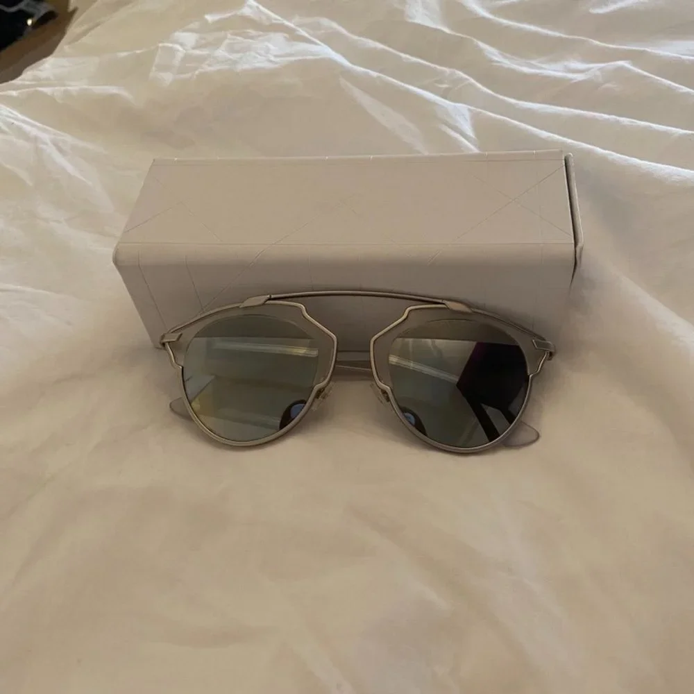 Dior Reflected Silver Aviator Sunglasses - Picture 3 of 5